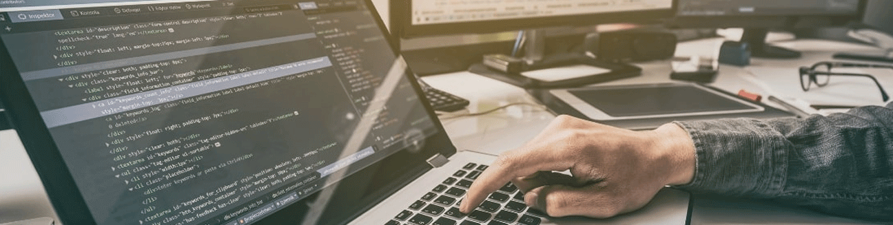 صورة لابتوب و مدير موقع الويب